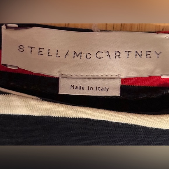 Stella McCartney Black and Cream Striped Long Sleeve Tee Size 44 RUNS SMALL - Picture 6 of 7